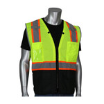 PIP Class 2 Two-Tone Mesh Black Bottom Surveyors Vest w/ D Ring Access