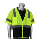 PIP ANSI Type R Class 3 Five Pocket Value Mesh Vest w/ Black Bottom Front