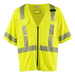 Hi-Viz Lime Class 3 Flame Resistant Mesh Safety Vest with Segmented Tape