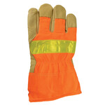 NSI Hi-Vis Safety Cuff Reflective & Insulated Pigskin Leather Work Glove 