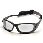 Pyramex SB7310DT PMXCEL Black Foam Lined Frame Clear Anti-Fog Lens Safety Glasses