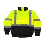 PIP ANSI Class 3 Rip Stop Premium Plus Bomber Jacket with Zip-Out Fleece Liner & "D" Ring Access