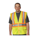 PIP 302-MAP Type R Class 2 Solid Two-Tone Surveyor Safety Vest w/ Twelve Pockets