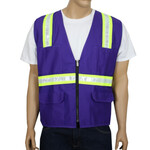 Safety Depot Purple Safety Vest w/ Reflective Striping 