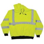 Berne Men's Hi-Vis Class 3 Lined Full-Zip Hooded Sweatshirt