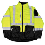 208634CP Radians RadWear Class 3 Hi-Vis Quilted Reversible Zip-Off Sleeves Traffic Safety Jacket