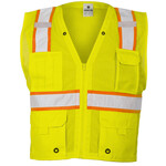 197029CP ML Kishigo Enhanced Visibility Multi-pocket Mesh Vest - HI-VIS LIME