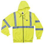 260341CP Ergodyne GloWear 8392 Type R Class 3 Zipper Hooded Sweatshirt