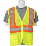 ERB S383P Class 2 Mesh Two-Tone Safety Vest w/ Zipper 