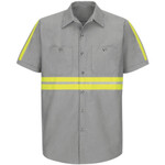 Red Kap Mens Enhanced Visibility Performance Tech Short Sleeve Shirt