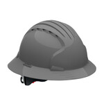 PIP Evolution® Deluxe 6-Point Ratchet Suspension Full Brim Gray Hard Hat