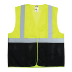 NSI Ultrabrite Workwear Class 2 Reflective Hi-Vis Black Bottom Economy Traffic Safety Vest