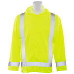 NSI Hi-Vis 0.35 mil PVC/Polyester Rain Jacket w/ Hood
