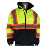 PIP Class 3 Reflective Hi-Vis Two-Tone X-Back Black Bottom Traffic Safety Bomber Jacket
