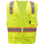 370878CP GSS Premium Class 2 Two-Tone 6 Pocket Mesh Vest