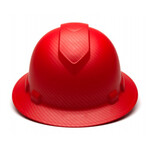 352087CP Pyramex Ridgeline 4-Point Ratchet Suspension Full Brim Hard Hat - Matte Red Graphite Pattern
