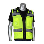 244846CP PIP 302-0800D Type R Class 2 Two-Tone Mesh D-Ring Surveyor Safety Vest 