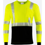 378442CP Ironwear Hi Vis Black Bottom LS Pocket Shirt