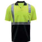 376659CP GSS CLASS 2 HIVIS SS BLACK BTM POLO