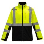 373369CP HI VIS SOFTSHELL WOMENS JACKET BK/LE