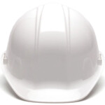 405074CP Pyramex™ White Standard Cap Style Slotted Hard Hat with 4-Point Ratchet Suspension