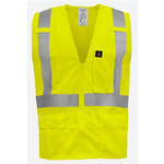 443035CP Ironwear 1284FR-Z-RD Class 2 Flame Retardant w/ radio clips Safety Vest