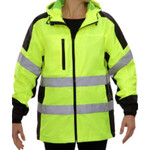 444032CP HI-VIS HOODED WINDBREAKER COAT 2-TONE