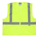 401800CP MCR Safety Class 2 Economy Yellow Mesh Vest with Zipper Front