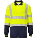 S279 Two-Tone Long Sleeve Polo Shirt
