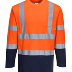 TWO TONE LONG SLEEVE COTTON COMFORT TSHIRT
