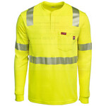 404860CP FR Hi-Viz Henley Shirt 7oz. Inherent Blend Class 2