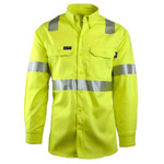 404861CP  Lapco 7oz FR Class 3 Hi-Viz Uniform Shirts w/ RFL Stripe