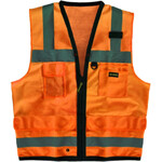 High Visibility Premium Solid Dual Stripe Surveyor Vests