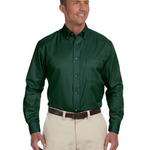 Harriton Easy Blend Men's Stain Release Long Sleeve Twill Shirt