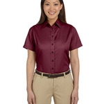 Harriton Easy Blend Women's Stain Release Short Sleeve Twill Shirt
