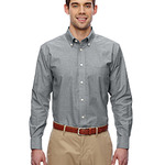 Harriton Men's Long-Sleeve Shirt Oxford with Stain-Release