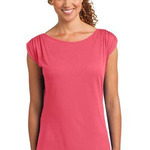District Made Ladies Modal Blend Gathered Shoulder T-Shirt
