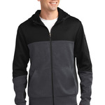 281269CP Sport Tek Tech Fleece Colorblock Full Zip Hooded Jacket