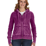 J America Ladies' Zen Full-Zip Fleece Hooded Sweatshirt