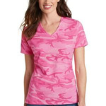 Port & Company Ladies 5.4oz 100% Cotton V-Neck Camo T-Shirt