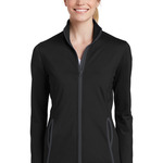 Sport Tek Ladies Sport Wick Stretch Contrast Full Zip Jacket