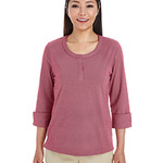 268170CP Devon & Jones Ladies' Central Cotton Blend Mélange Knit Top