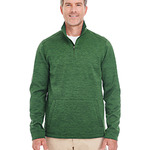 197402CP Devon & Jones Men's Newbury Mélange Fleece Quarter-Zip Pullover