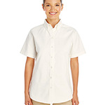 276060CP Harriton Ladies' Foundation 100% Cotton Short-Sleeve Twill Shirt with Teflon