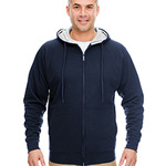 UltraClub Adult Rugged Wear Thermal-Lined Full-Zip Hooded Fleece